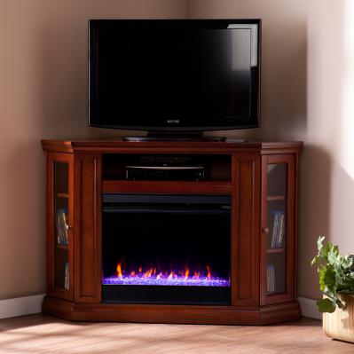 Claremont Color Changing Convertible Fireplace - Brown Mahogany