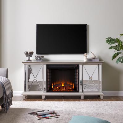 Toppington Mirrored Fireplace Media Console