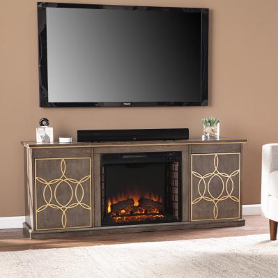 Yardlynn Electric Fireplace Console w/ Media Storage