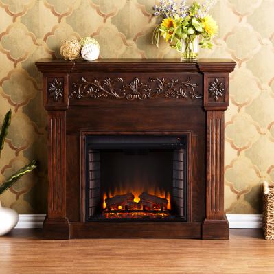 Calvert Carved Electric Fireplace - Espresso