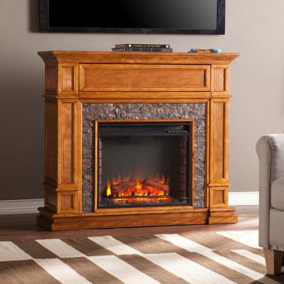 Belleview Simulated Stone Media Center Electric Fireplace