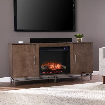 Dibbonly Touch Screen Electric Fireplace w/ Media Storage