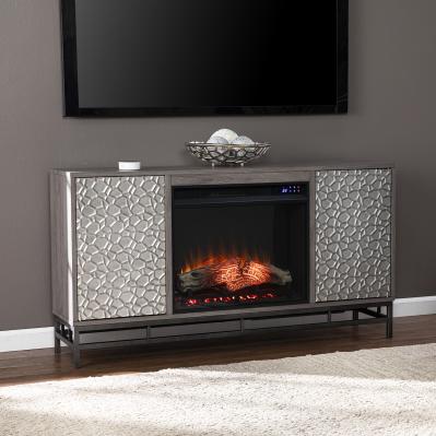 Hollesborne Touch Screen Electric Fireplace w/ Media Storage