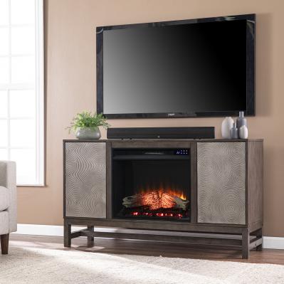 Lannington Touch Screen Electric Fireplace w/ Media Storage