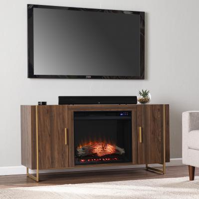 Dashton Touch Screen Electric Fireplace w/ Media Storage