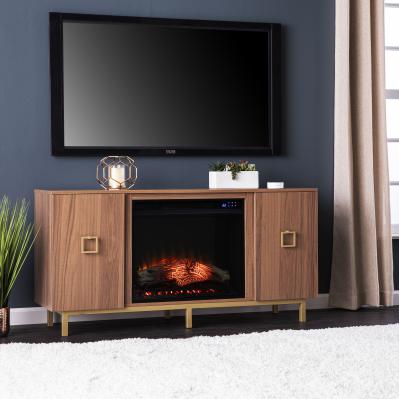 Yorkville Touch Screen Electric Fireplace w/ Media Storage