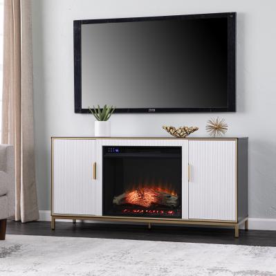 Daltaire Touch Screen Electric Fireplace w/ Media Storage