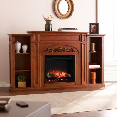 Chantilly Touch Screen Electric Fireplace w/ Bookcases