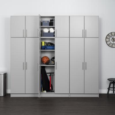 Elite 96 in. W x 89 in. H x 16 in. D Storage Cabinet Set D - Light Gray - 6 Piece