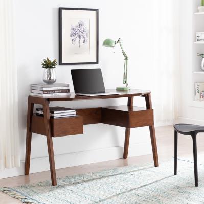 Clyden Midcentury Modern Writing Desk w/ Storage