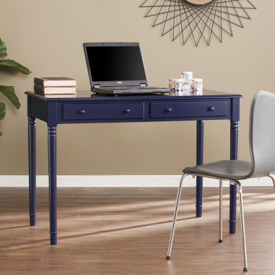 Janice Farmhouse 2-Drawer Writing Desk - Navy