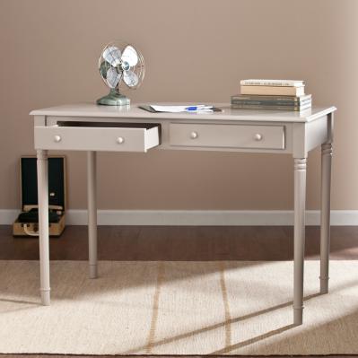 Janice 2-Drawer Writing Desk - Gray