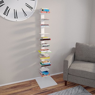 Stewartby Spine Tower Shelf - White