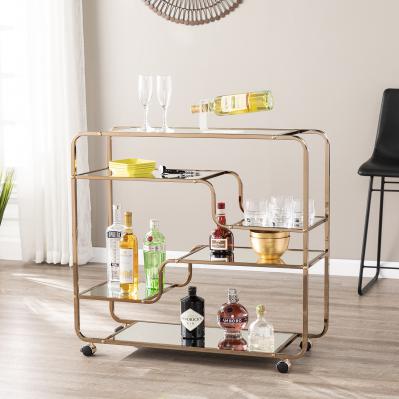 Maylynn Art Deco Mirrored Bar Cart
