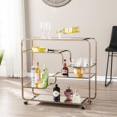 Maylynn Art Deco Mirrored Bar Cart