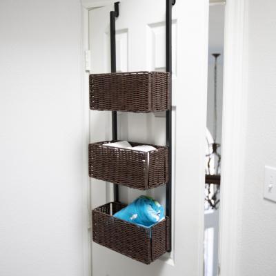 Cortovo Over-The-Door 3-Tier Basket Storage - Espresso w/ Black