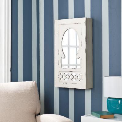 Gilmore Shabby Chic Wall Mount Jewelry Mirror