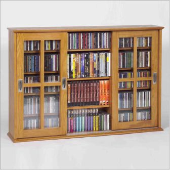 Triple Sliding Door Mission Style Media Cabinet