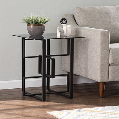 Clanlin Glass-Top Accent Table