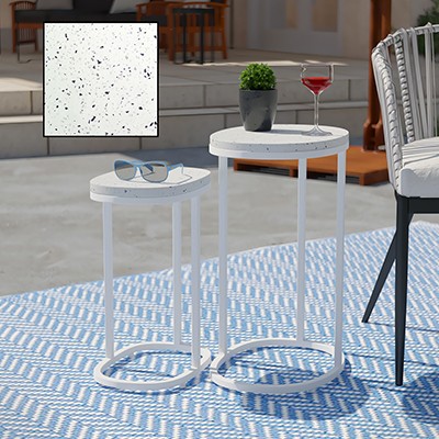 Vicanno Terrazzo Outdoor Nesting Tables - 2pc Set