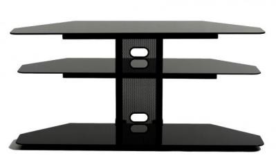 Corner LCD TV Stand With 2 Av Component Shelves