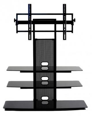 Flat Panel TV Mounting System With 3 Av Component Shelves
