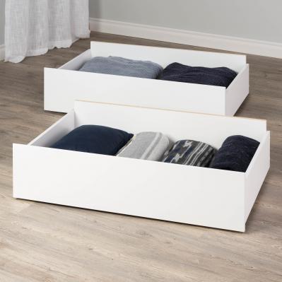 Select White Queen/King Storage Drawers  Set of 2 on Wheels