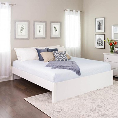 Select White King 4-Post Platform Bed