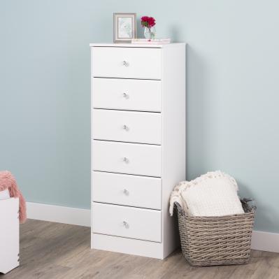 Astrid 6-Drawer Crystal White Chest