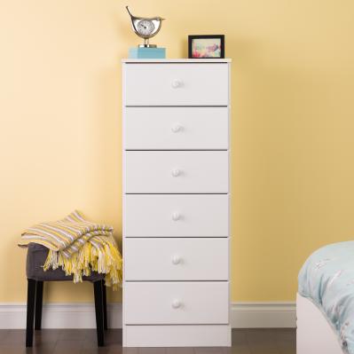 Milo MCM Tall 6-drawer Chest - White