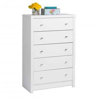 Calla 5-Drawer Chest in Pure White