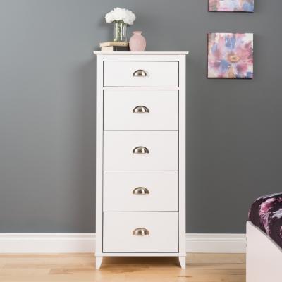 Yaletown 5-Drawer Tall Chest, White