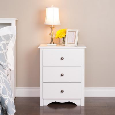 Monterey 3-drawer Tall Nightstand, White