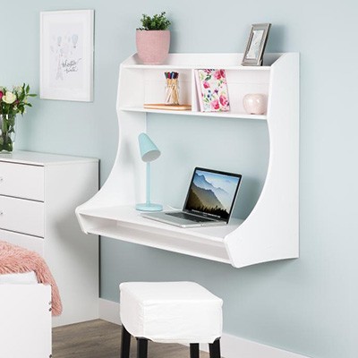 White Compact Hanging Desk