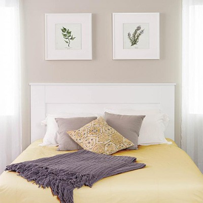 White Queen Flat Panel Headboard