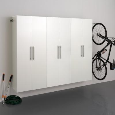 HangUps 72 in. H x 90 in. W x 16 in. D White Wall Mounted Storage Cabinet Set D