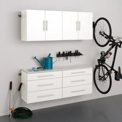 HangUps 72 in. H x 60 in. W x 16 in. D White Wall Mounted Storage Cabinet Set F