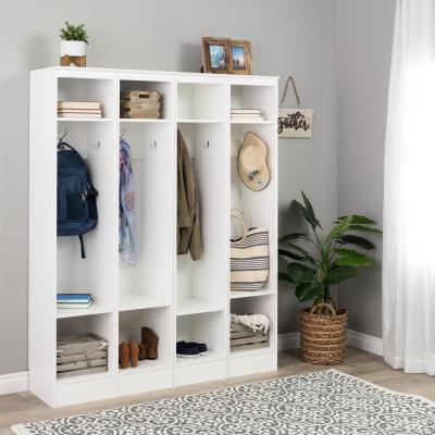 Narrow Entryway Organizer, White - Set of 4