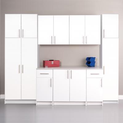 Elite 112 in. W x 89 in. H x 24 in. D Storage Cabinet Set A - White - 9 Piece