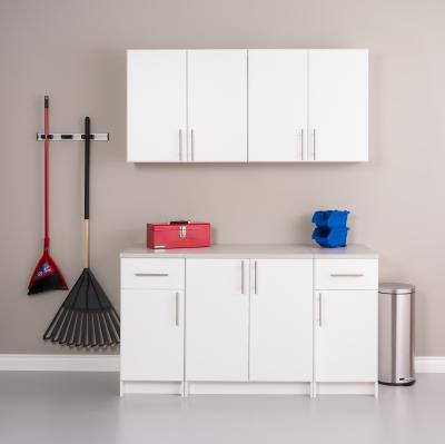 Elite 64 in. W x 89 in. H x 24 in. D Storage Cabinet Set B - White - 5 Piece