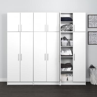 Elite 96 in. W x 89 in. H x 16 in. D Storage Cabinet Set D - White - 6 Piece