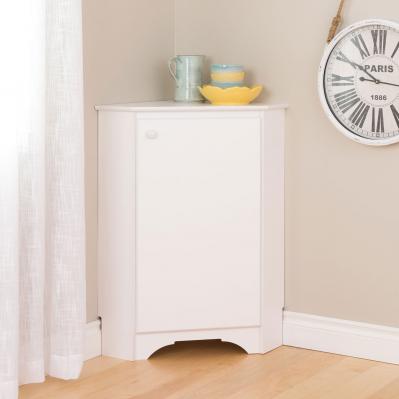 Elite Corner Storage Cabinet, White