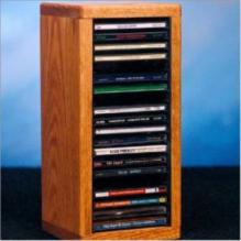 Solid Oak Tower For Cd'S (Individual Locking Slots)