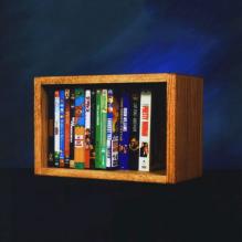 Solid Oak Desktop Or Shelf DVD/ Vhs Cabinet