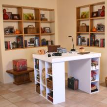 Project Center With Bookcase & 3 Bin Cabinet white