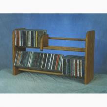 Solid Oak 2 Row Dowel Cd Rack