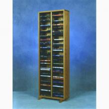 Solid Oak Tower For DVD'S (Individual Locking Slots)