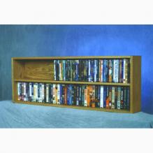 Solid Oak Wall Or Shelf Mount DVD/Vhs Tape/Book Cabinet