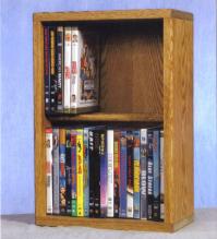 Solid Oak 2 Row Dowel DVD Cabinet Tower