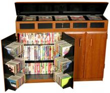 Top Load Media Cabinet cherry/black